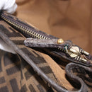 FENDI Zucca Canvas Hand Bag Black Brown Auth 186332-24