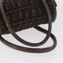 FENDI Zucca Canvas Hand Bag Black Brown Auth 186332-7