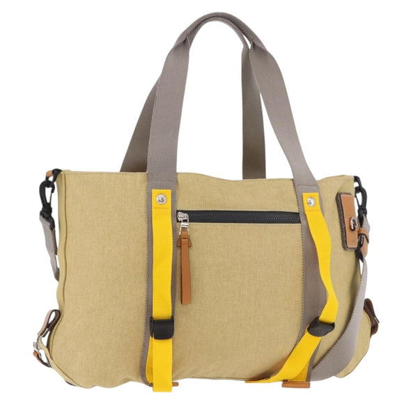 LOEWE Loewe Nature Tote Bag Canvas 2way Beige Zilver Auth 186333A