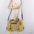 LOEWE Loewe Nature Tote Bag Canvas 2way Beige Zilver Auth 186333A-28