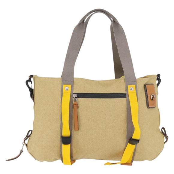 LOEWE Loewe Nature Tote Bag Canvas 2way Beige Zilver Auth 186333A