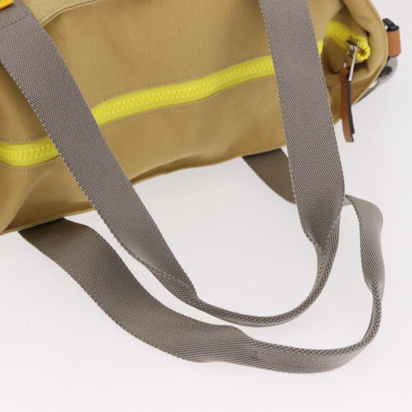 LOEWE Loewe Nature Tote Bag Canvas 2way Beige Zilver Auth 186333A
