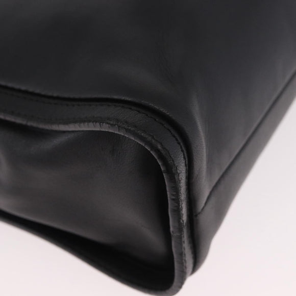 LOEWE Shoulder Bag Leather Black Gold Auth 186334A
