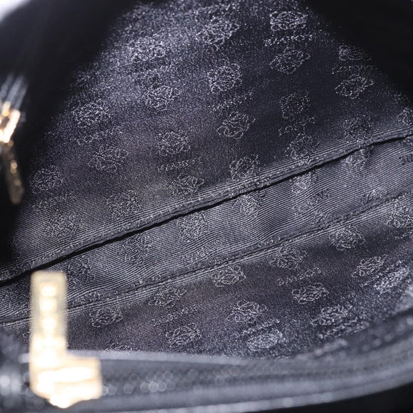 LOEWE Shoulder Bag Leather Black Gold Auth 186334A