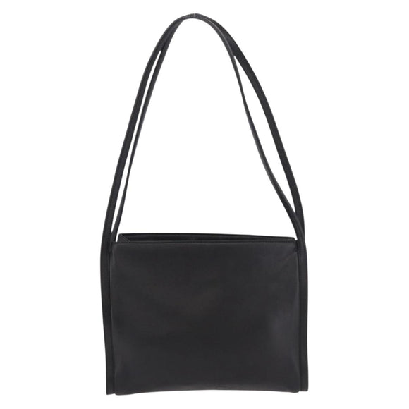 LOEWE Shoulder Bag Leather Black Gold Auth 186334A