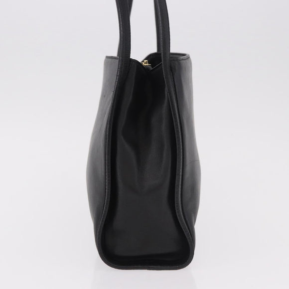 LOEWE Shoulder Bag Leather Black Gold Auth 186334A