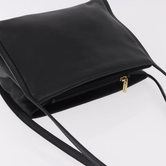 LOEWE Shoulder Bag Leather Black Gold Auth 186334A
