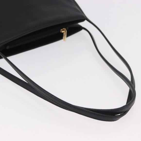 LOEWE Shoulder Bag Leather Black Gold Auth 186334A