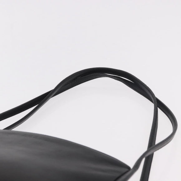 LOEWE Shoulder Bag Leather Black Gold Auth 186334A