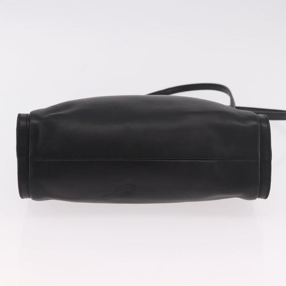 LOEWE Shoulder Bag Leather Black Gold Auth 186334A