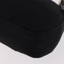 FENDI Mamma Baguette Shoulder Bag Cotton jersey Black Silver Auth 186336-17