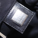 FENDI Mamma Baguette Shoulder Bag Cotton jersey Black Silver Auth 186336-19