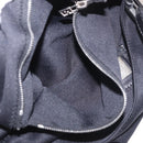 FENDI Mamma Baguette Shoulder Bag Cotton jersey Black Silver Auth 186336-23