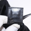 FENDI Mamma Baguette Shoulder Bag Cotton jersey Black Silver Auth 186336-12