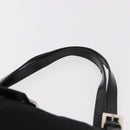 FENDI Mamma Baguette Shoulder Bag Cotton jersey Black Silver Auth 186336-14