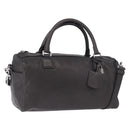LOEWE Hand Bag Leather 2way Gray Silver Auth 186337M-1