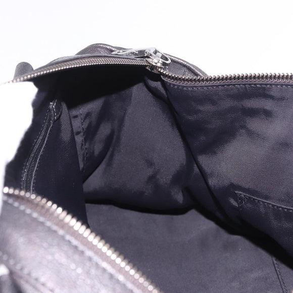 LOEWE Hand Bag Leather 2way Gray Silver Auth 186337M