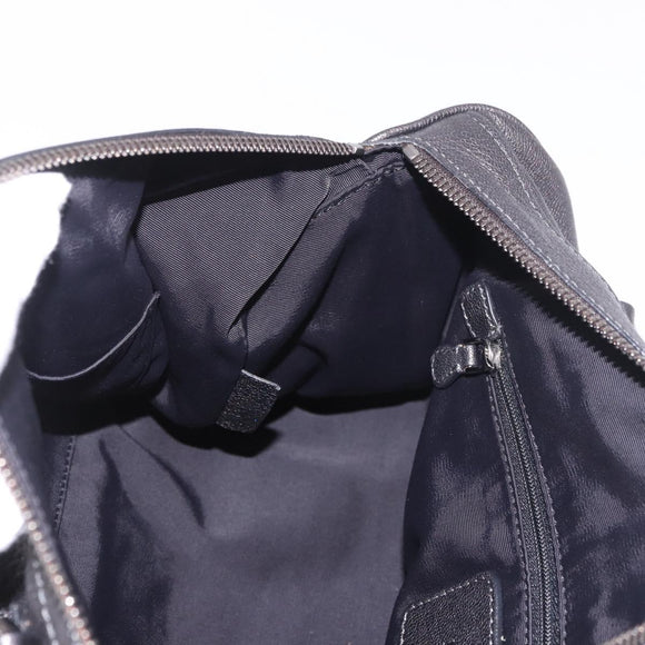 LOEWE Hand Bag Leather 2way Gray Silver Auth 186337M