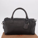 LOEWE Hand Bag Leather 2way Gray Silver Auth 186337M-12