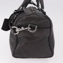 LOEWE Hand Bag Leather 2way Gray Silver Auth 186337M-3