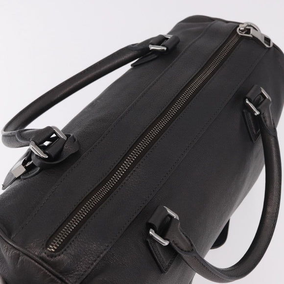 LOEWE Hand Bag Leather 2way Gray Silver Auth 186337M