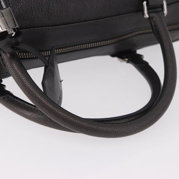 LOEWE Hand Bag Leather 2way Gray Silver Auth 186337M