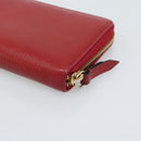 GUCCI GG Marmont Long Wallet Leather Red Gold 456117 Auth 186348A-15