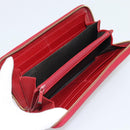 GUCCI GG Marmont Long Wallet Leather Red Gold 456117 Auth 186348A-9
