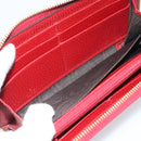 GUCCI GG Marmont Long Wallet Leather Red Gold 456117 Auth 186348A-10