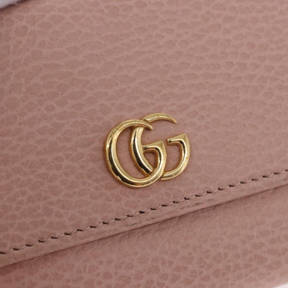 GUCCI GG Marmont Wallet Leather Pink Gold 524672 Auth 186349M