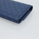 GUCCI Micro Guccissima GG Canvas Key Case Leather Blue Gold 278633 Auth 186350M-15