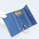 GUCCI Micro Guccissima GG Canvas Key Case Leather Blue Gold 278633 Auth 186350M-9