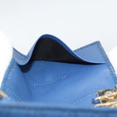 GUCCI Micro Guccissima GG Canvas Key Case Leather Blue Gold 278633 Auth 186350M-18