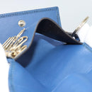 GUCCI Micro Guccissima GG Canvas Key Case Leather Blue Gold 278633 Auth 186350M-19