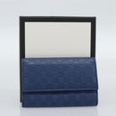 GUCCI Micro Guccissima GG Canvas Key Case Leather Blue Gold 278633 Auth 186350M-12