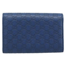 GUCCI Micro Guccissima GG Canvas Key Case Leather Blue Gold 278633 Auth 186350M-2