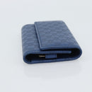 GUCCI Micro Guccissima GG Canvas Key Case Leather Blue Gold 278633 Auth 186350M-4