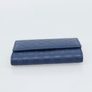 GUCCI Micro Guccissima GG Canvas Key Case Leather Blue Gold 278633 Auth 186350M-6