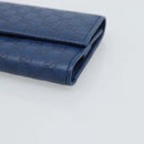 GUCCI Micro Guccissima GG Canvas Key Case Leather Blue Gold 278633 Auth 186350M-7