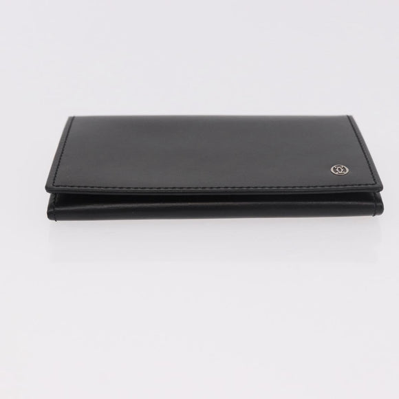 CARTIER Card Case Leather Black Auth 186351V