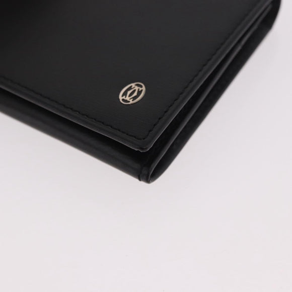 CARTIER Card Case Leather Black Auth 186351V