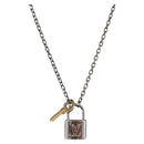 LOUIS VUITTON Pendant Valentine Padlock Necklace metal Black M01149 Auth 186353V-1
