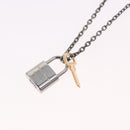 LOUIS VUITTON Pendant Valentine Padlock Necklace metal Black M01149 Auth 186353V-9