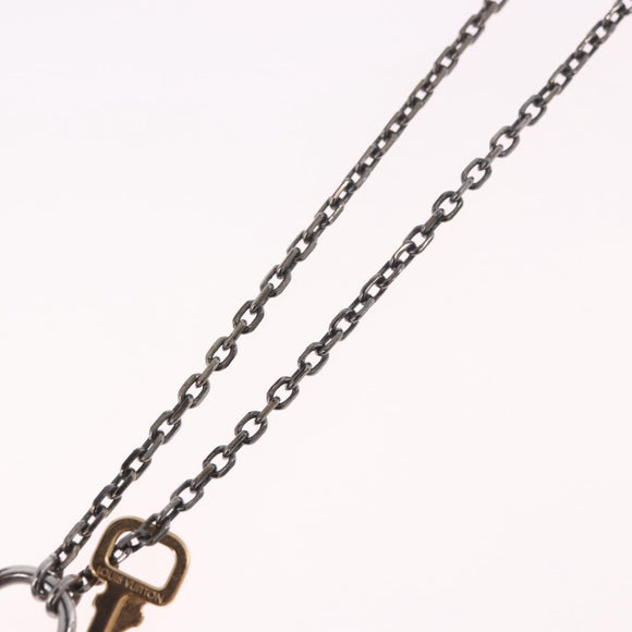 LOUIS VUITTON Pendant Valentine Padlock Necklace metal Black M01149 Auth 186353V