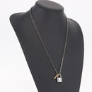 LOUIS VUITTON Pendant Valentine Padlock Necklace metal Black M01149 Auth 186353V-19