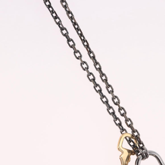 LOUIS VUITTON Pendant Valentine Padlock Necklace metal Black M01149 Auth 186353V