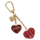 LOUIS VUITTON Porte Cles Coeur Rayure Charm Gold M66476 LV Auth 186357M-1