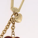 LOUIS VUITTON Porte Cles Coeur Rayure Charm Gold M66476 LV Auth 186357M-14