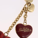 LOUIS VUITTON Porte Cles Coeur Rayure Charm Gold M66476 LV Auth 186357M-15
