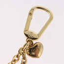 LOUIS VUITTON Porte Cles Coeur Rayure Charm Gold M66476 LV Auth 186357M-10